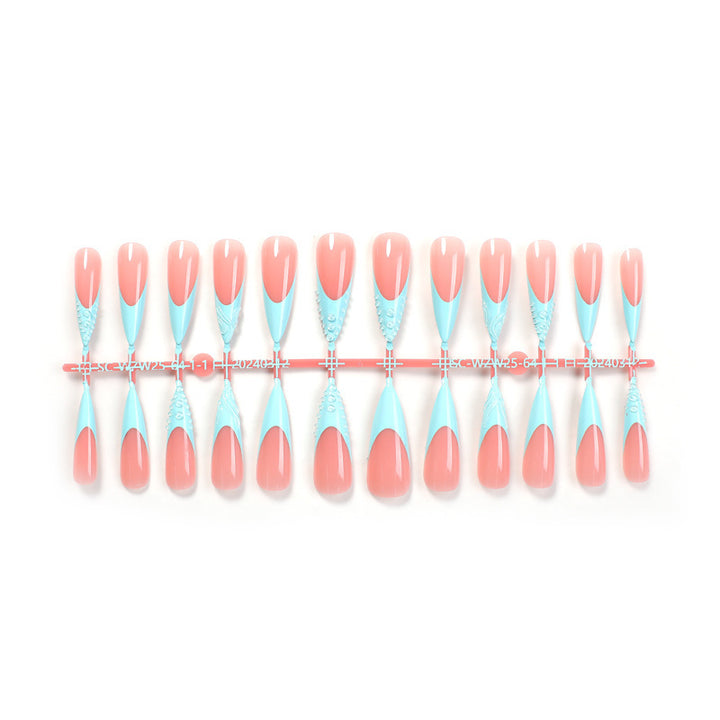 Elegant Artificial Nail Set with Glitter Accents Kalsten