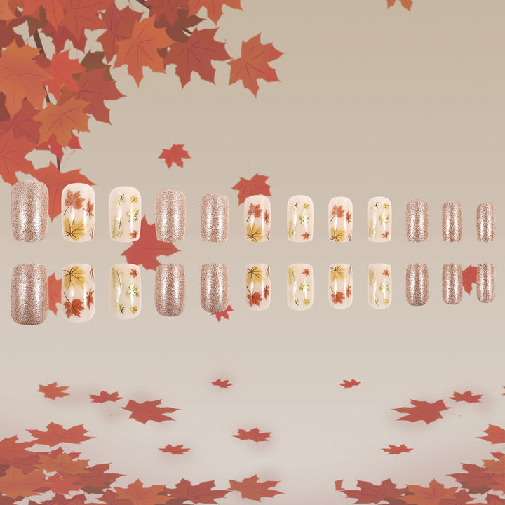 Artistic Autumn-Themed Press-On Nails Kalsten