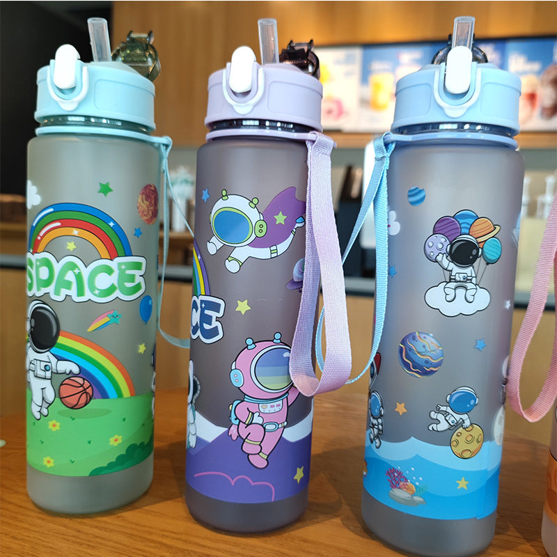 Women's water bottle in space design with practical carrying strap Kalsten