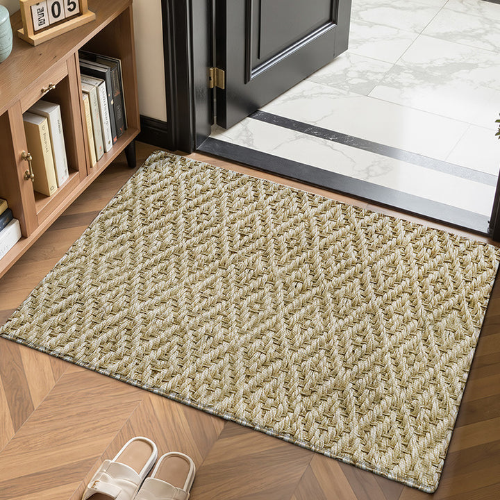 Textured Leaf Print Entrance Mat Kalsten
