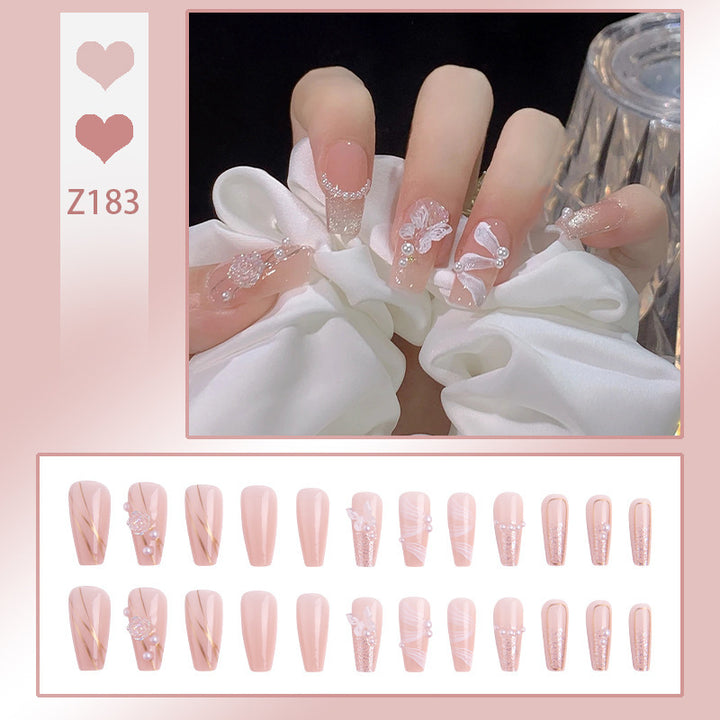 Elegant Rhinestone-Embellished Press-On Nails