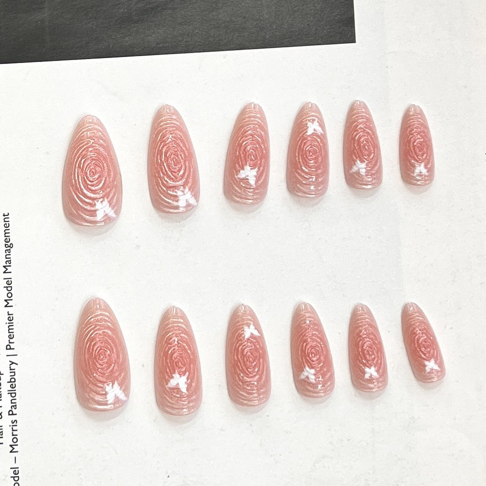 Artistic Floral-Accent Press-On Nail Set Kalsten