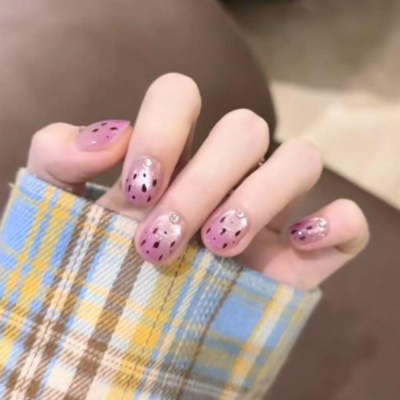 Artistic Press-On Nails with Sparkling Watermelon Design Kalsten