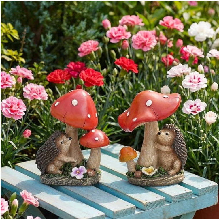Cute decorative figure with hedgehog and fly agarics Kalsten