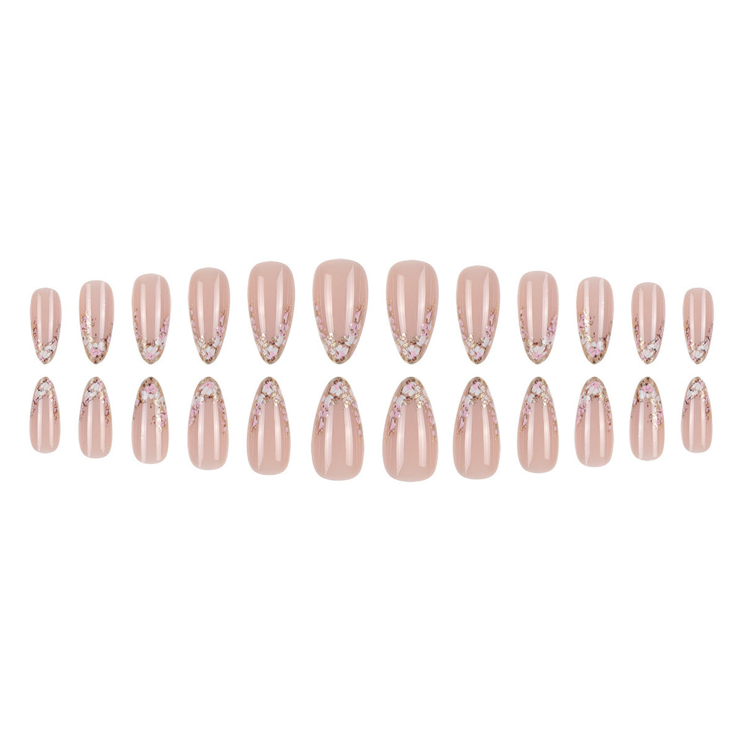 Floral-Embellished Stiletto Press-On Nails Kalsten