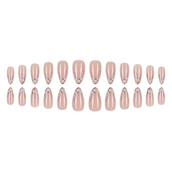 Floral-Embellished Stiletto Press-On Nails Kalsten
