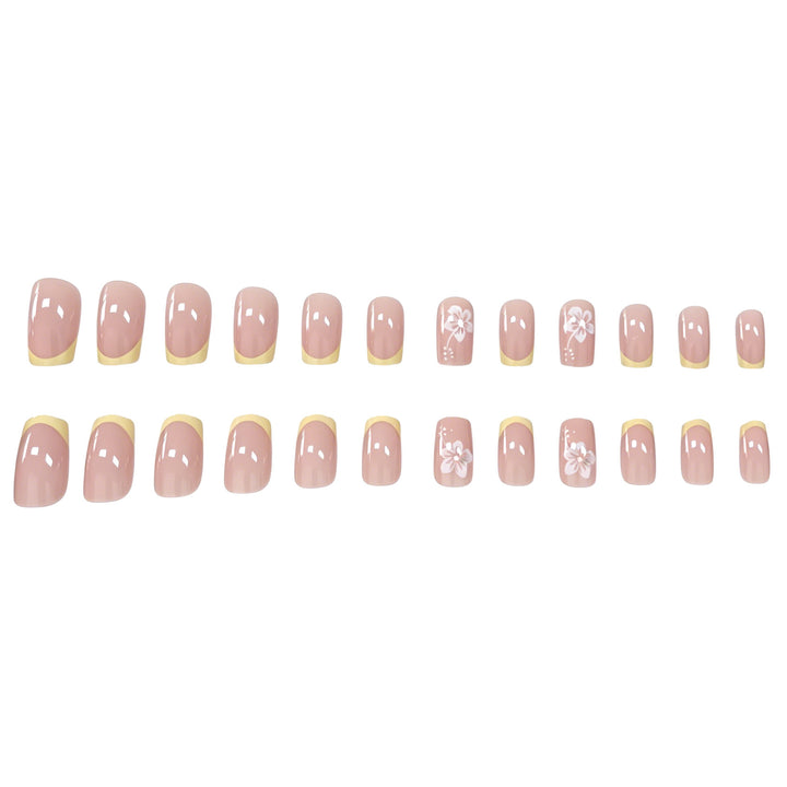 Elegant Floral French Tip Nail Art Kalsten