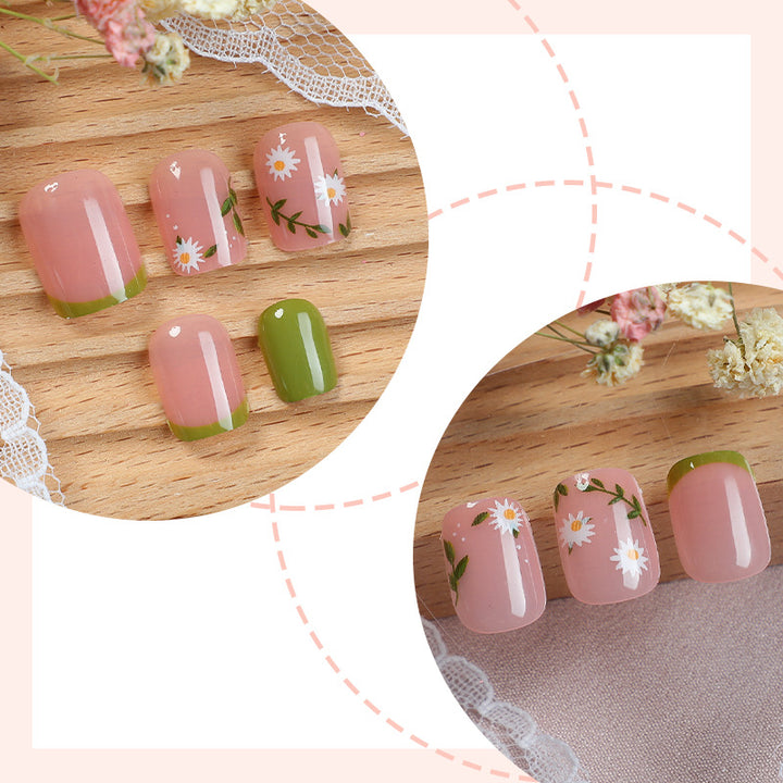 Decorative Press-On Nail Art Set with Botanical Accents kalsten
