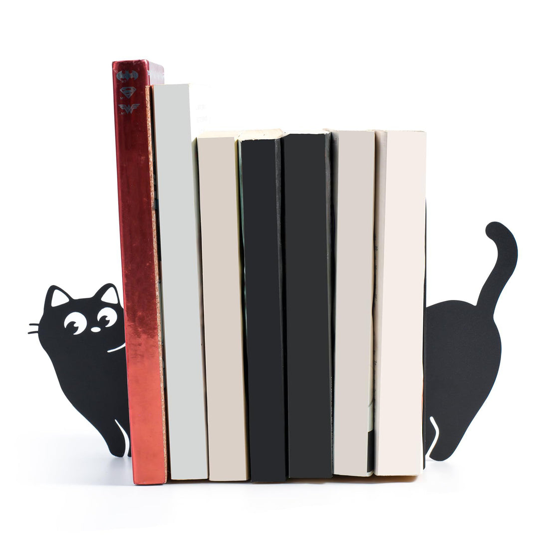Cat-Shaped Bookend Set