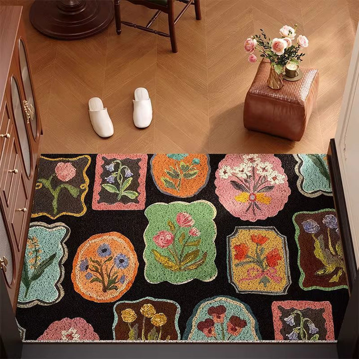 Vintage Floral Pattern Welcome Mat