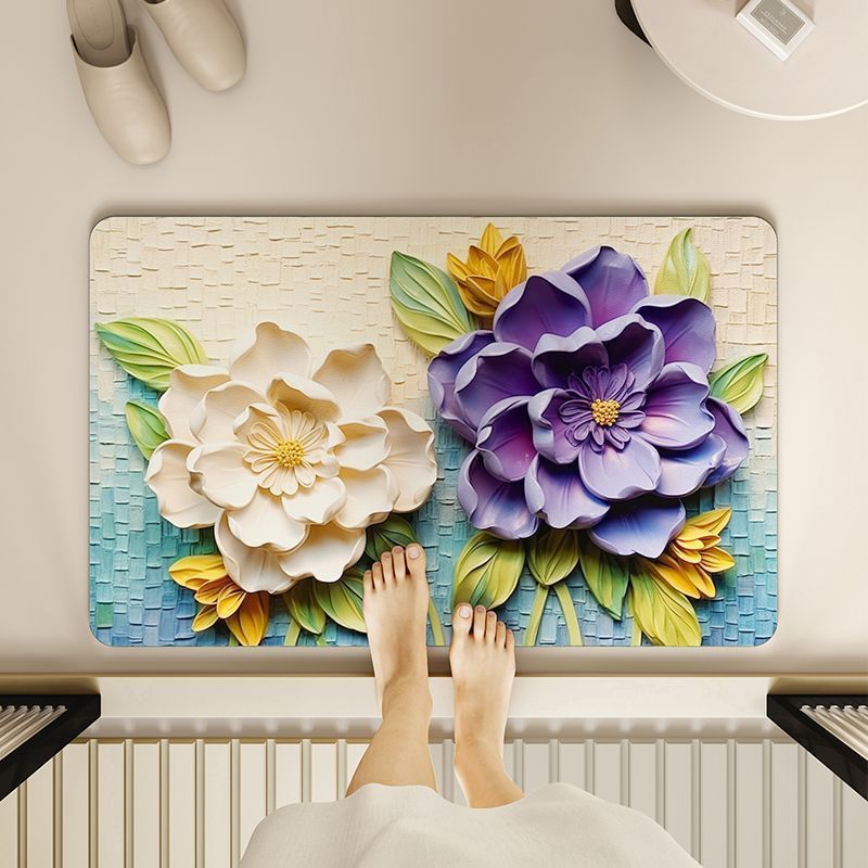 Floral Embossed Bath Mat Kalsten
