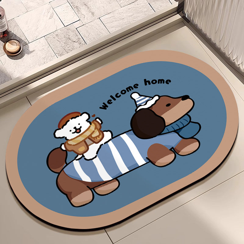 Cute Cartoon Dog Bath Mat Kalsten