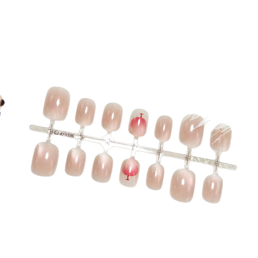 Artificial nails with elegant gradient and glitter accent design Kalsten