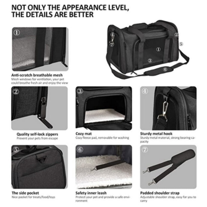 Pet Carrier with Breathable Mesh and Secure Ventilation System Kalsten