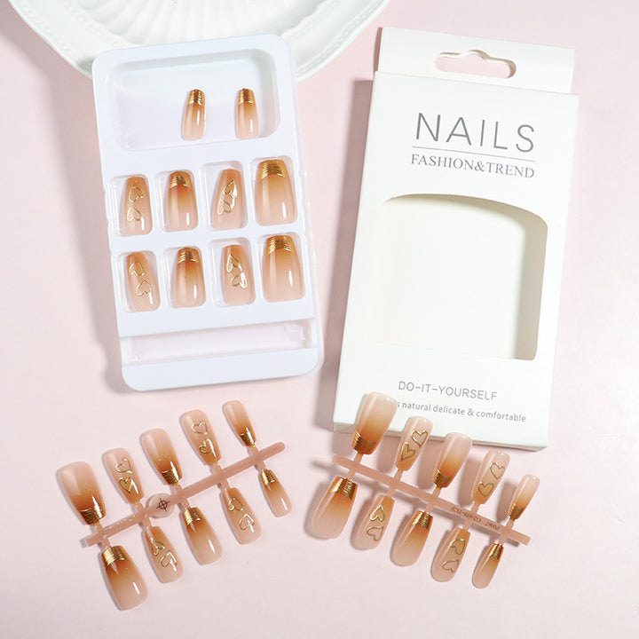 Premium Heart-Embellished Press-On Nail Set Kalsten