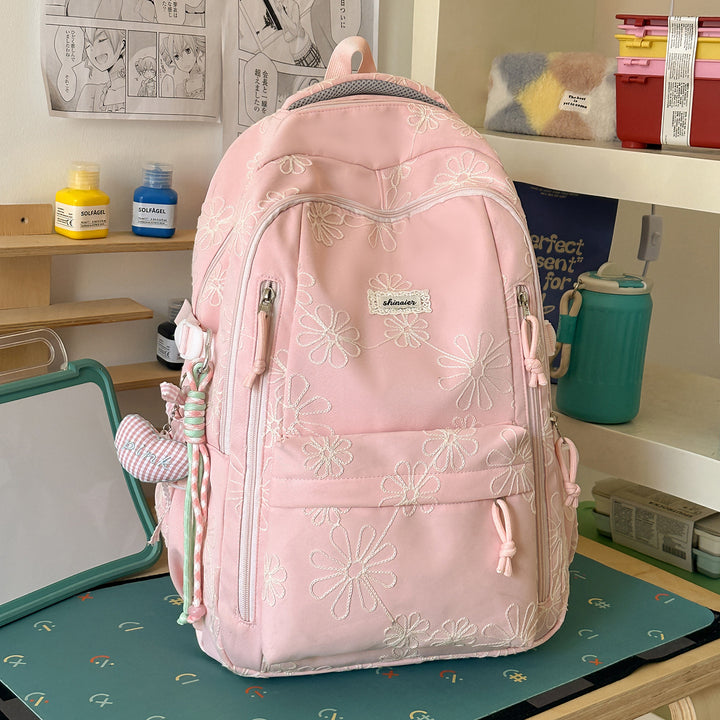 Embroidered Floral Patterned Backpack Kalsten