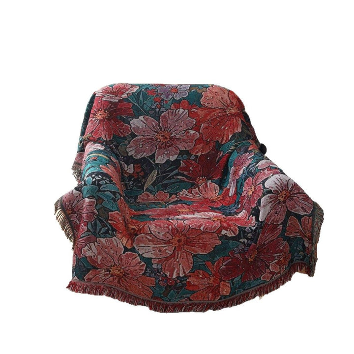 Floral Print Woven Throw Blanket