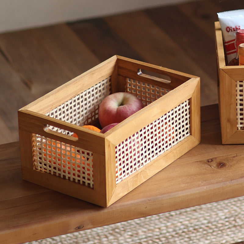 Storage basket made of natural wood Kalsten