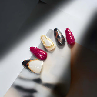 Decorative Stiletto Press-On Nail Set with Artistic Patterns Kalsten