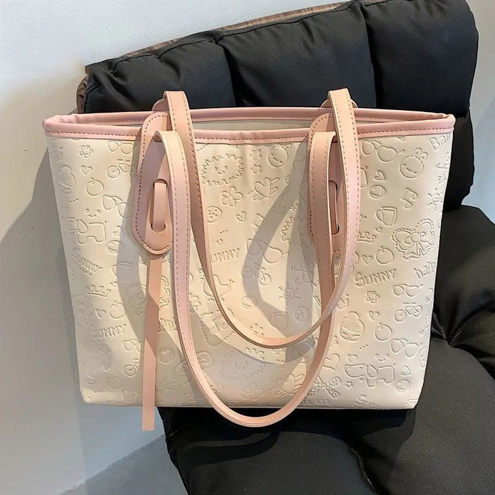 Embossed Pattern Shoulder Tote Kalsten