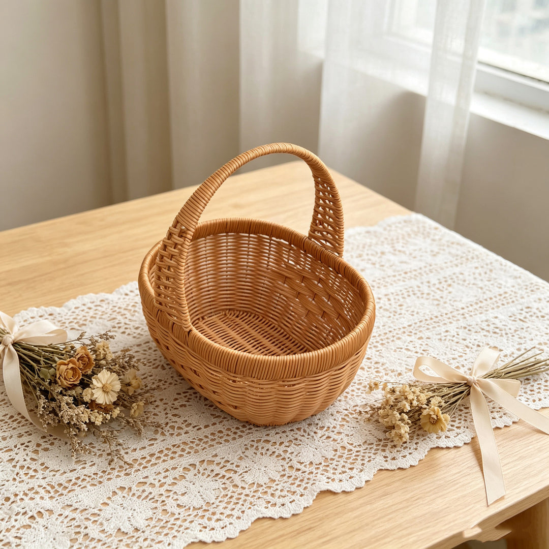 Handcrafted Woven Market Basket Kalsten