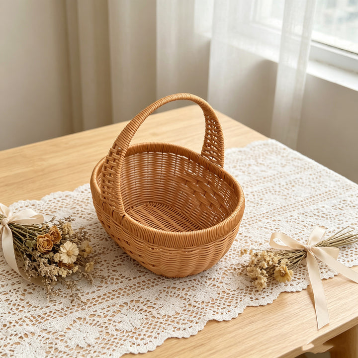 Handcrafted Woven Market Basket Kalsten