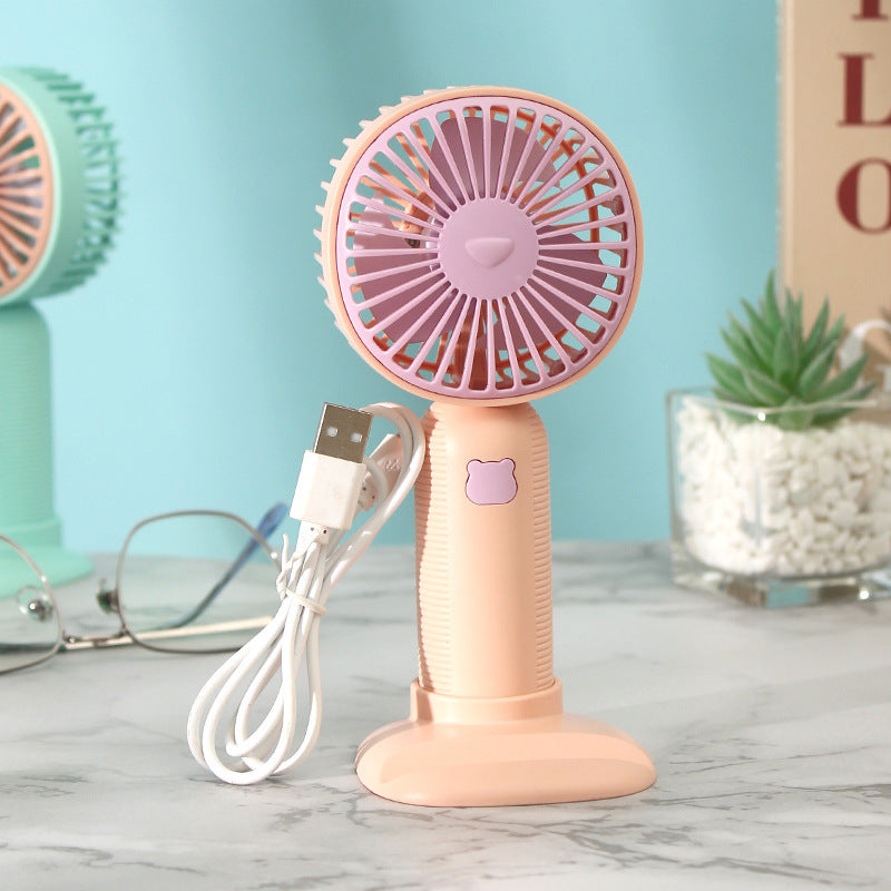 Women's Portable Mini Fan with Creative Kalsten Stand