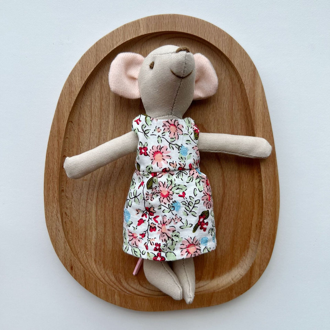 Handmade Organic Cotton Knit Mouse Plush Doll Set