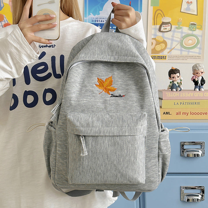 Casual Embroidered Leaf Backpack Kalsten