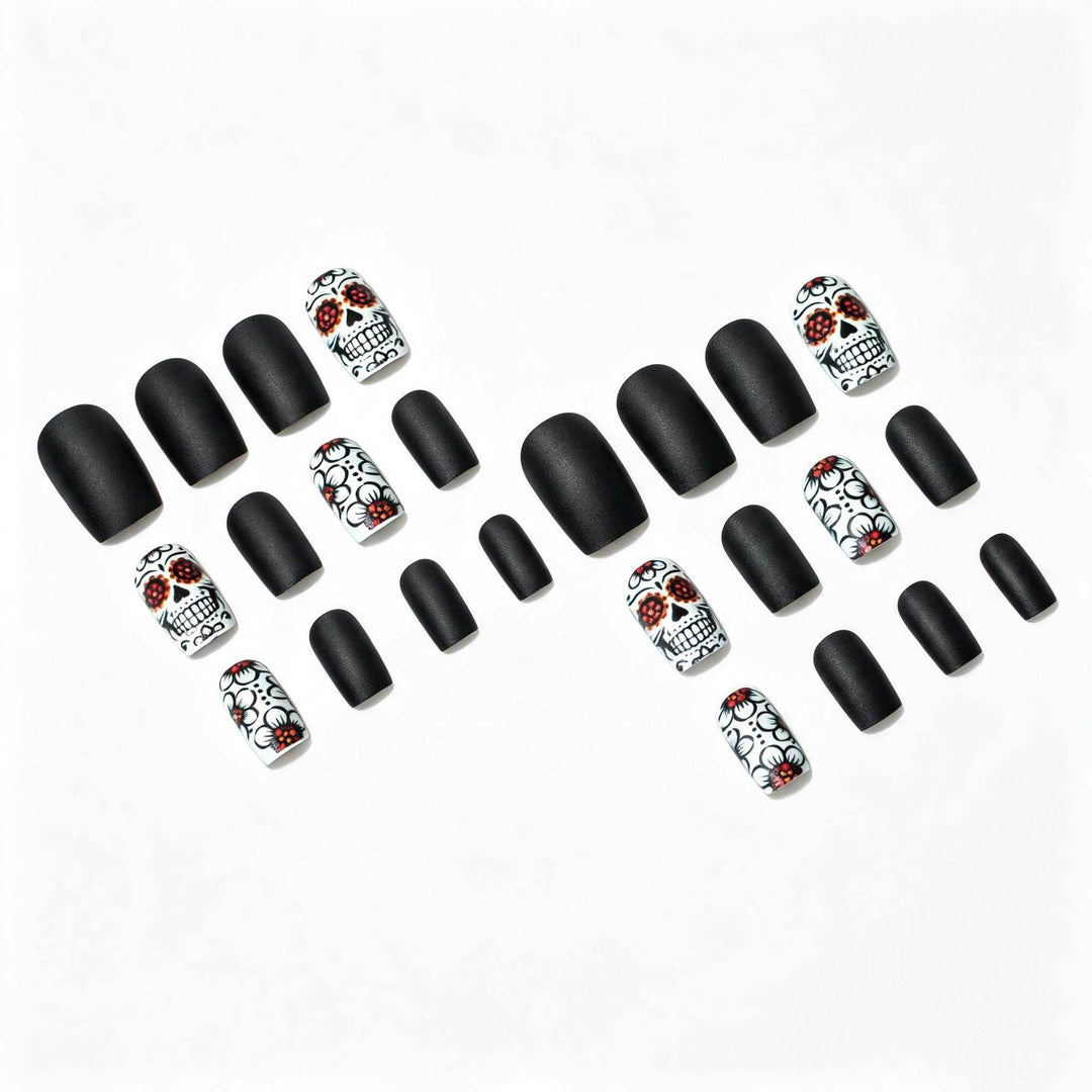 Artistic Skull and Floral Nail Art Kit