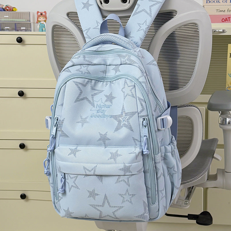 Stylish Star-Embellished School Backpack Kalsten