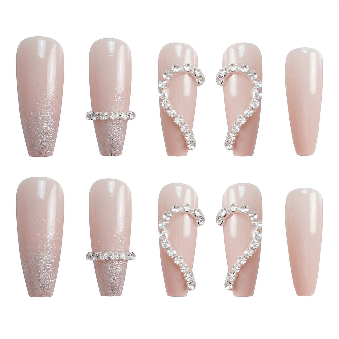 Rhinestone-Embellished Press-On Nail Art Set Kalsten 1790727345