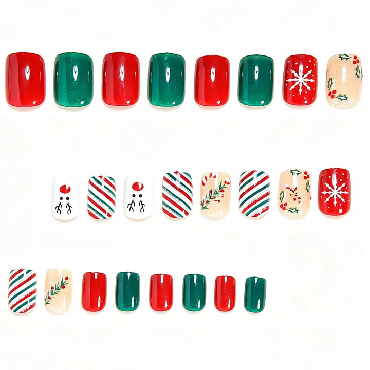 Festive Holiday-Themed Press-On Nail Art Kalsten