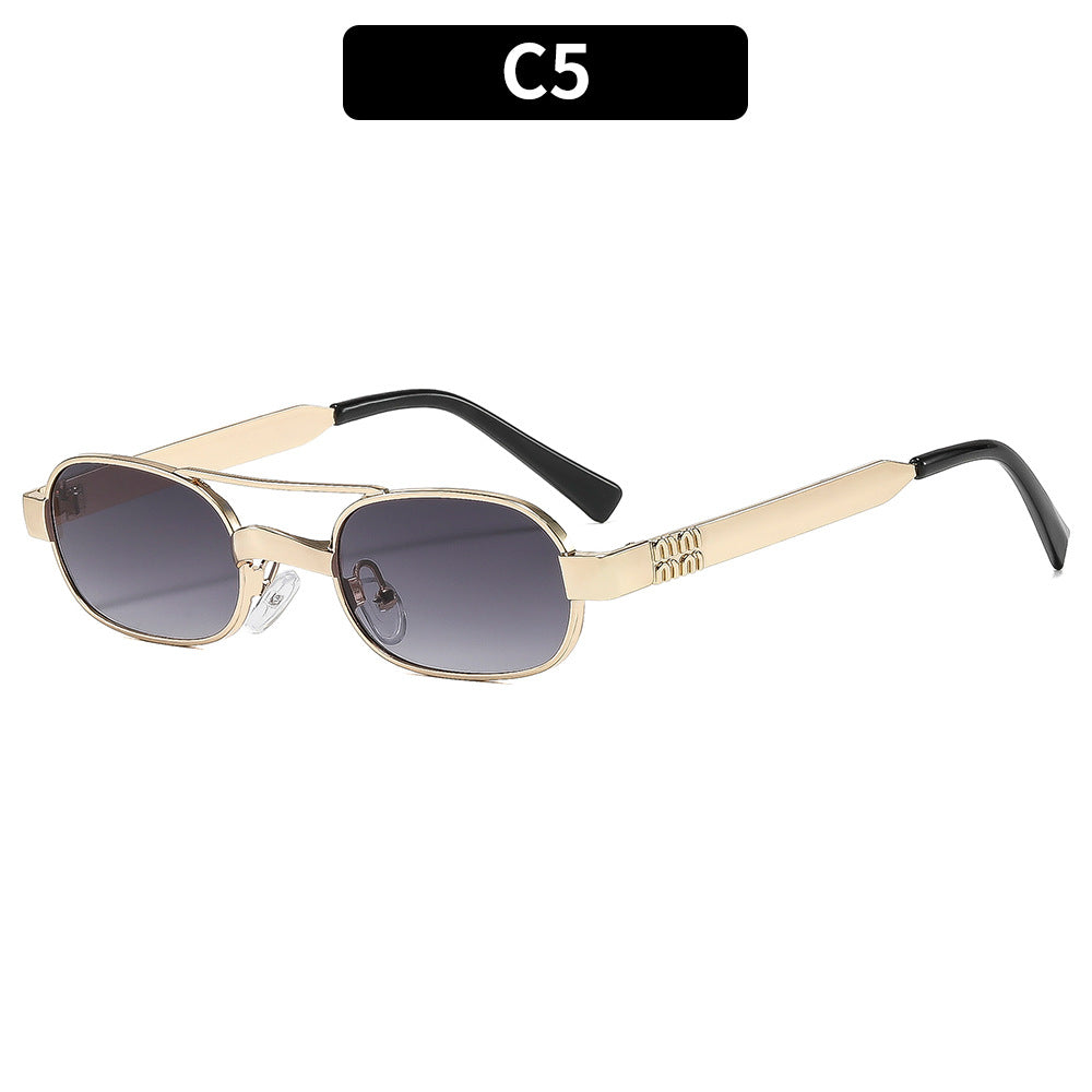 Vintage-Inspired Narrow Frame Sunglasses