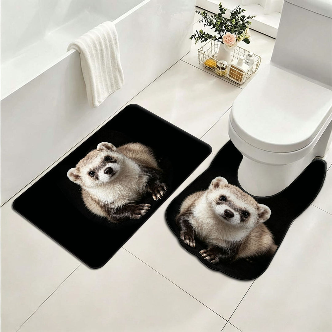Panda-Themed Plush Toilet Mat Set