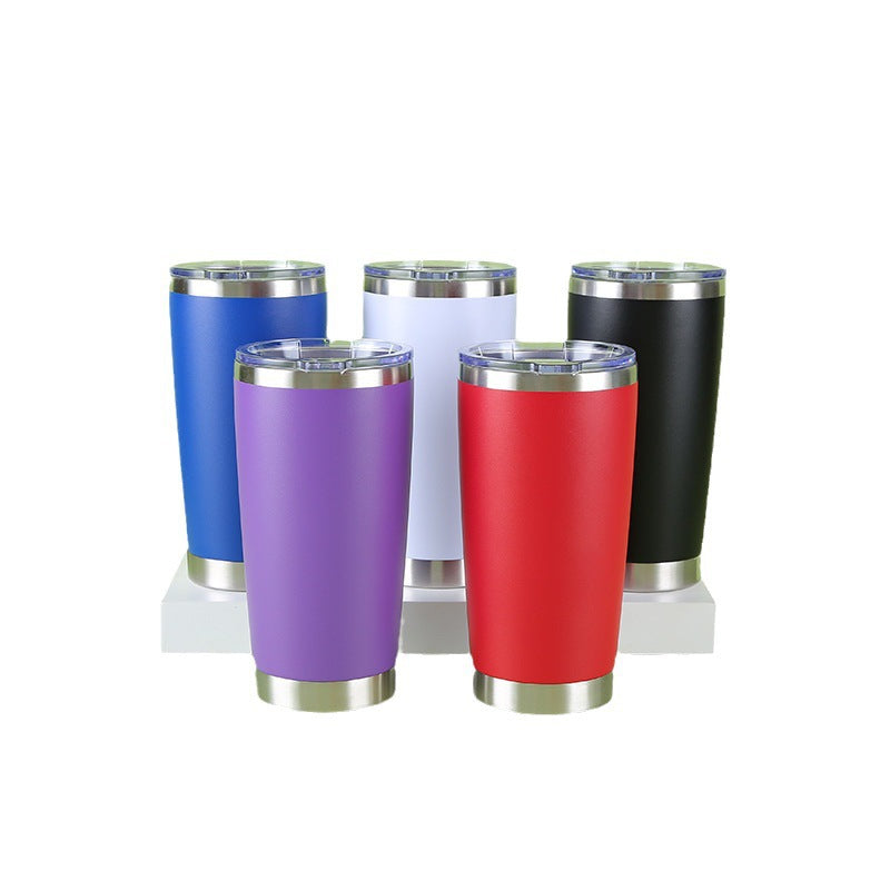 Stainless Steel Tall Slim Thermal Travel Tumbler With Spill-Resistant Clear Slider Lid