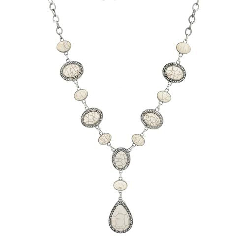 Vintage-Inspired Stone Pendant Necklace Kalsten