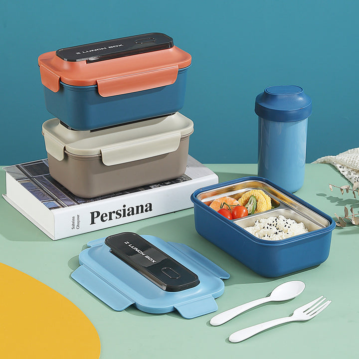 Versatile Leak-Proof Bento Lunch Box with Built-In Utensil Set