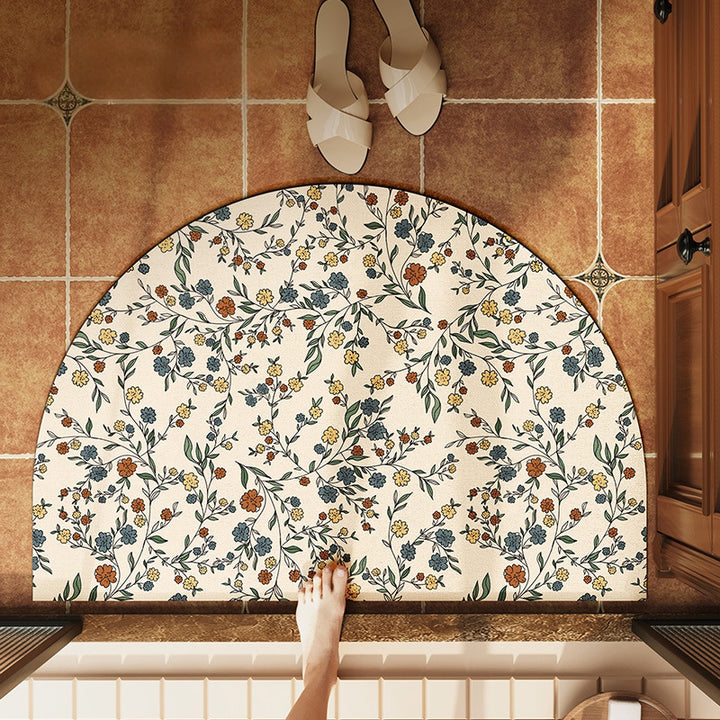 Floral Design Bathroom Mat