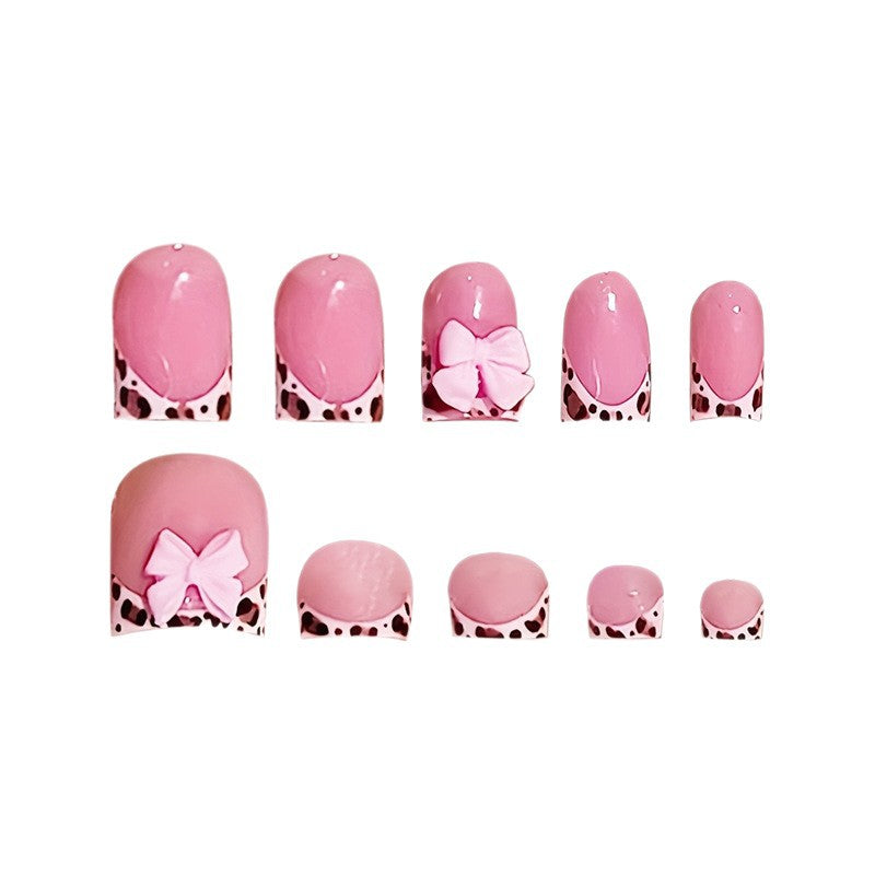 Artistic Press-On Nail Set with Bow Accents Kalsten