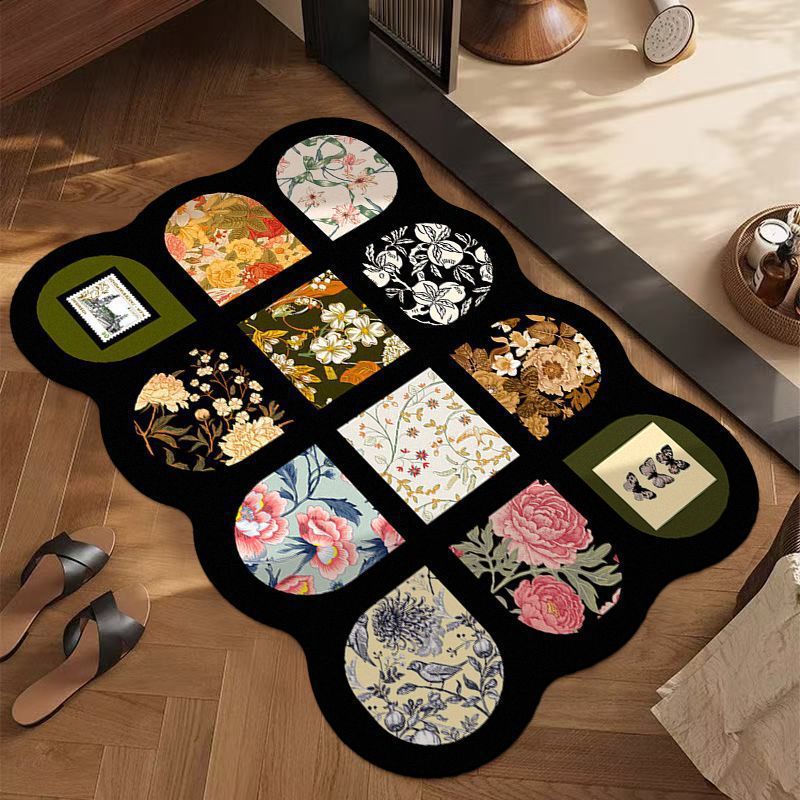 Artistic Floral Patterned Area Rug Kalsten