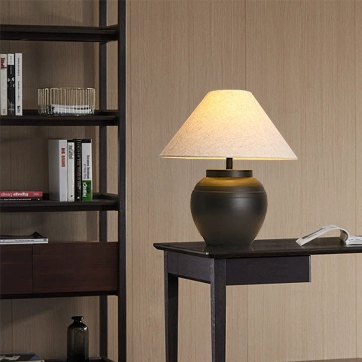 Artistic Table Lamp with Textured Base
