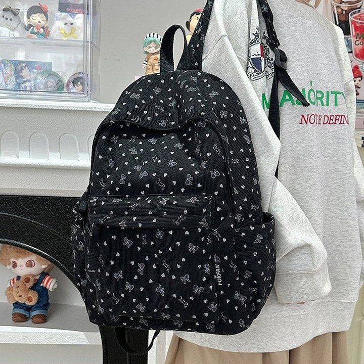 Patterned Corduroy Backpack