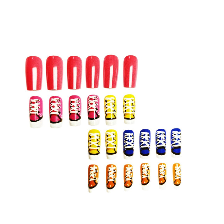 Creative art nails in colorful sneaker design Kalsten