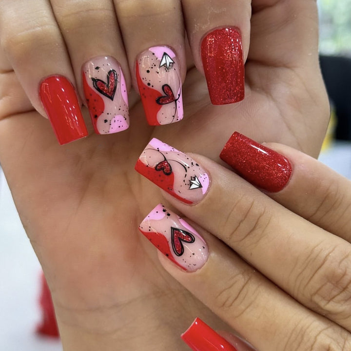 Artistic Heart-Themed Nail Art Extensions Kalsten