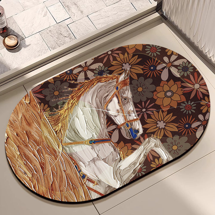 Artistic Horse-Themed Bath Mat Kalsten