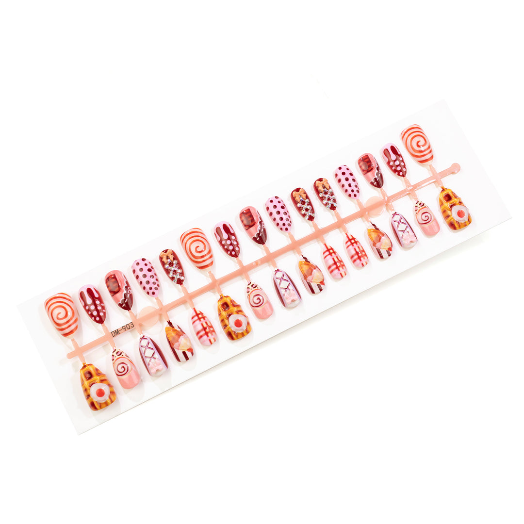 Creative Dessert-Inspired Press-On Nail Art Set