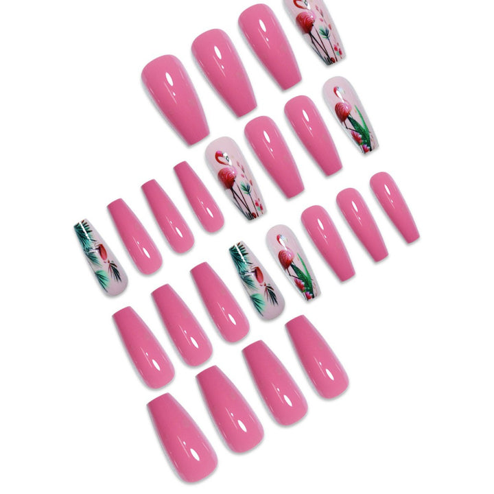Floral Flamingo Press-On Nail Extensions Kalsten
