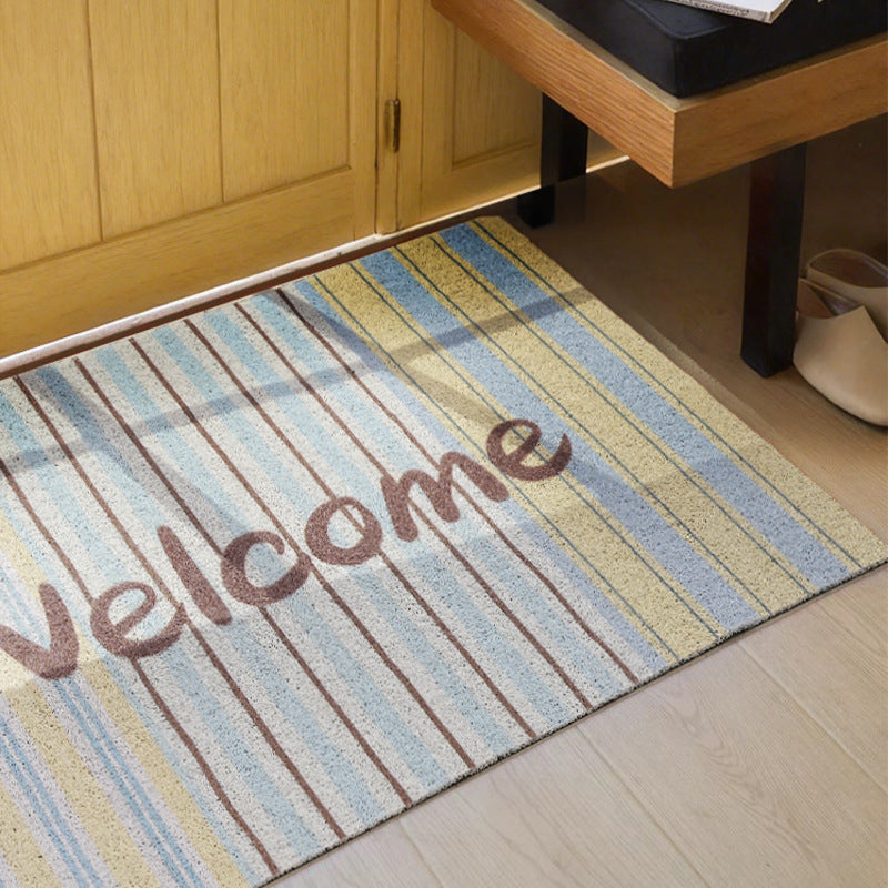 Durable entrance doormat with striped texture and "Welcome" lettering Kalsten