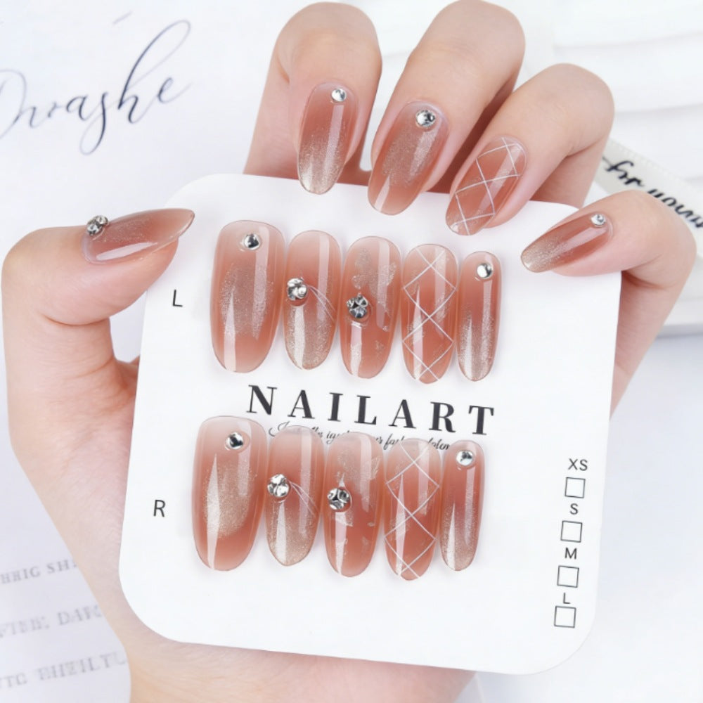 Decorative Crystal-Embellished Press-On Nails Kalsten